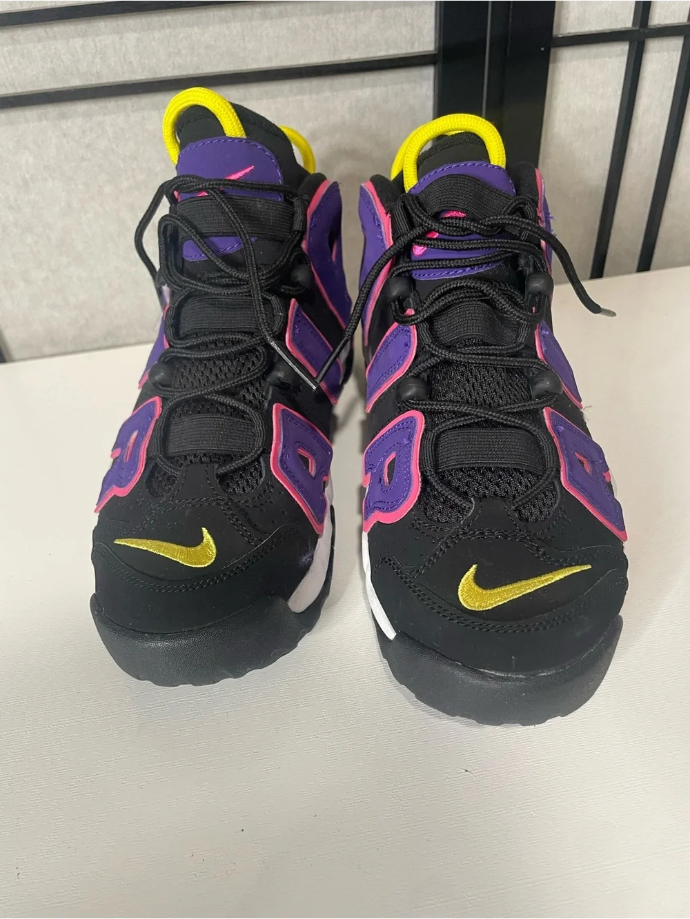 Nike Air More Uptempo GS Purple Yellow Black Youth 5Y Basketball Shoes